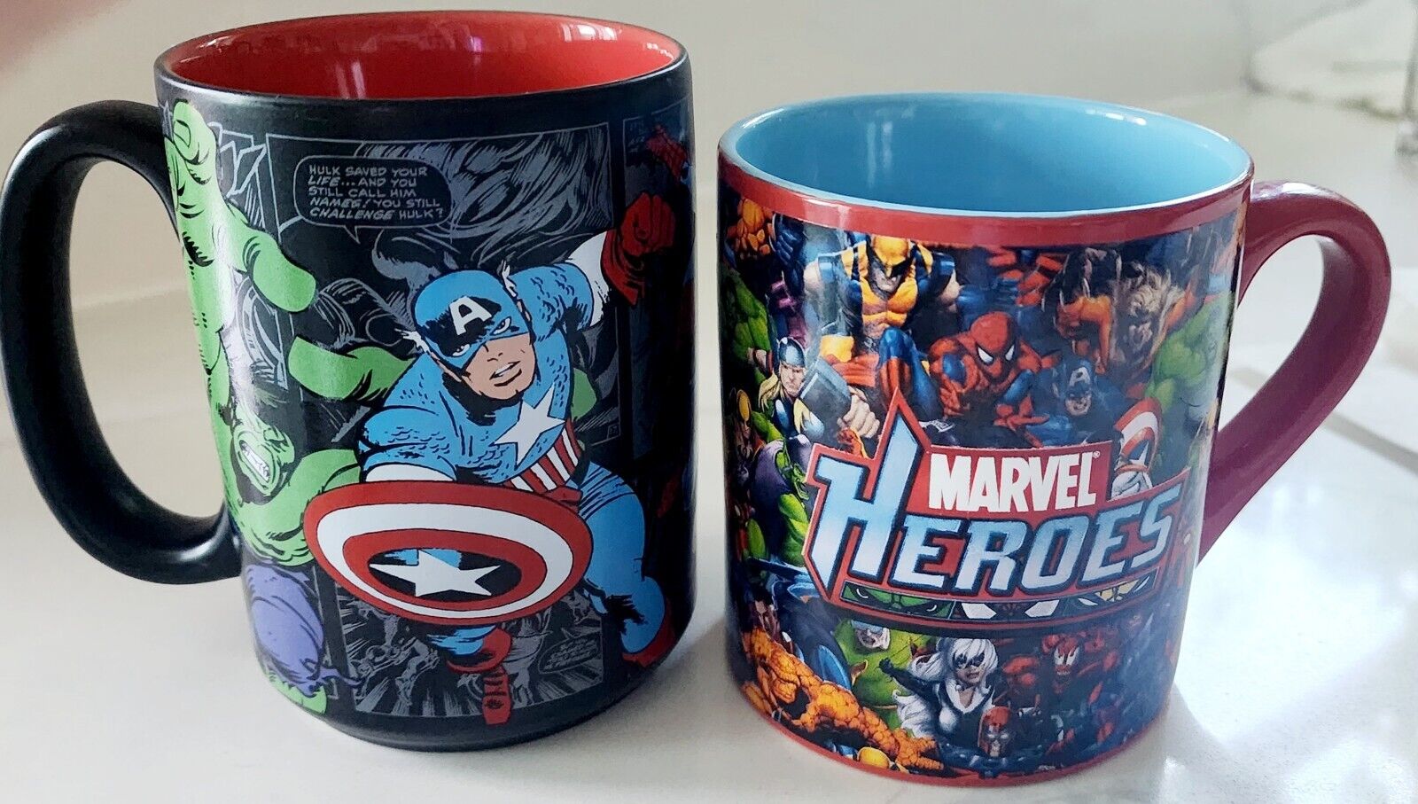 Disney Marvel Advengers coffee mug featuring Multiple Superheroes Set Of 2