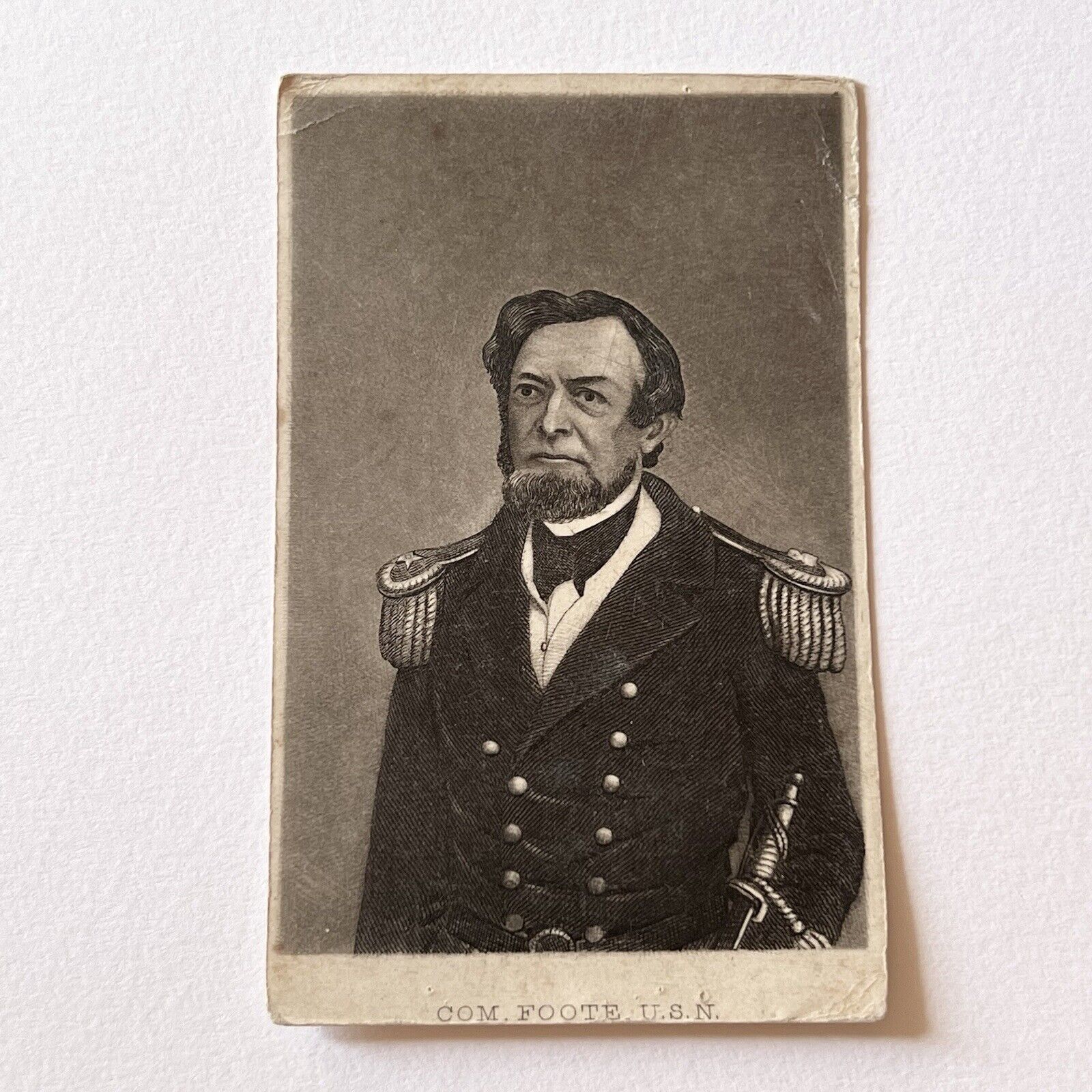 Antique CDV Photograph Civil War Union Commodore A. H. Foote USN Navy