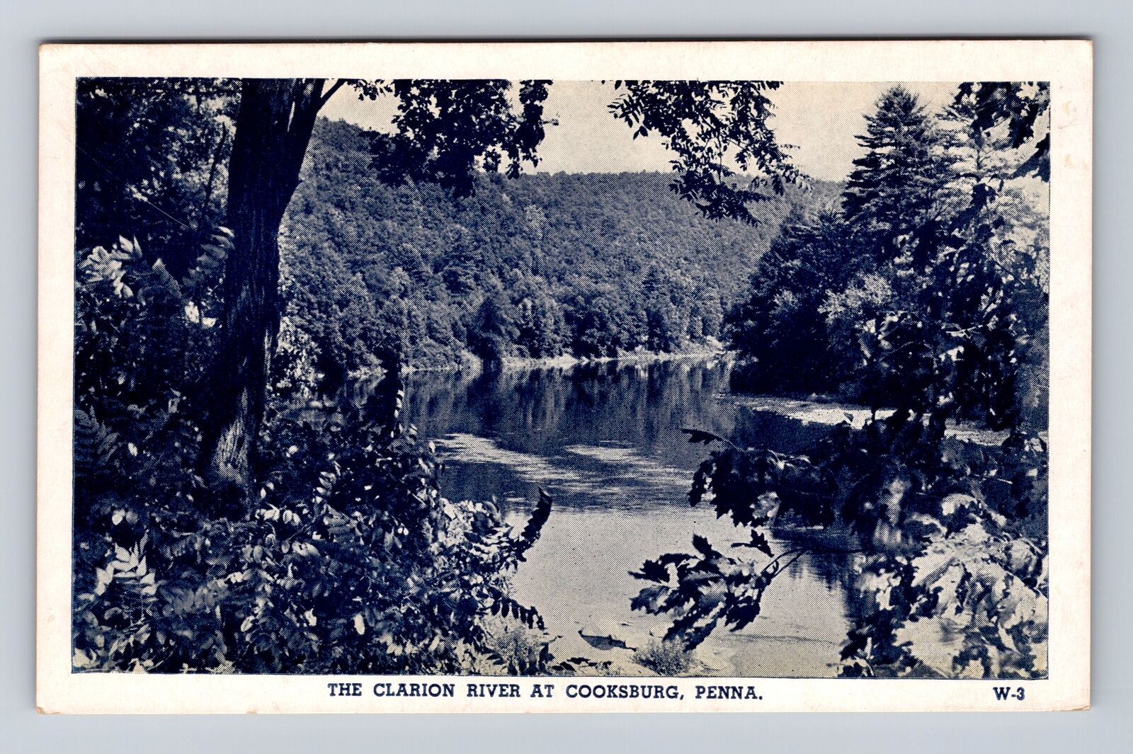 Cooksburg PA-Pennsylvania, The Clarion River, Antique, Vintage c1947 Postcard