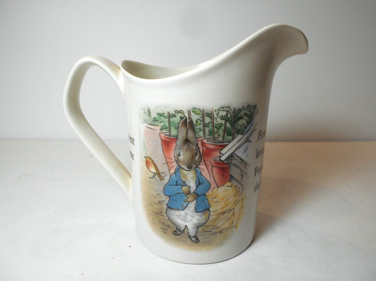 Wedgwood Peter Rabbit Beatrix Potter Ceramic 10oz Pitcher England