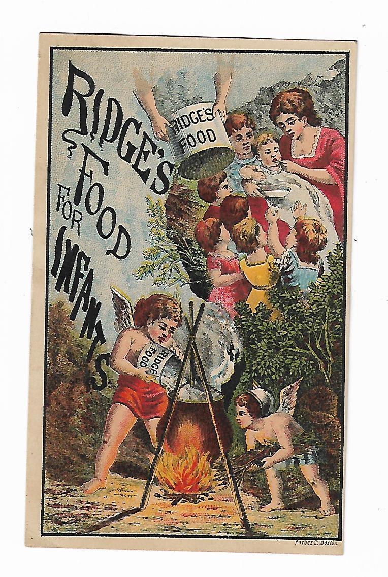Trade Card Ridge\'s Food For Infants Children Cherub Wings Campfire Baby Woolrich