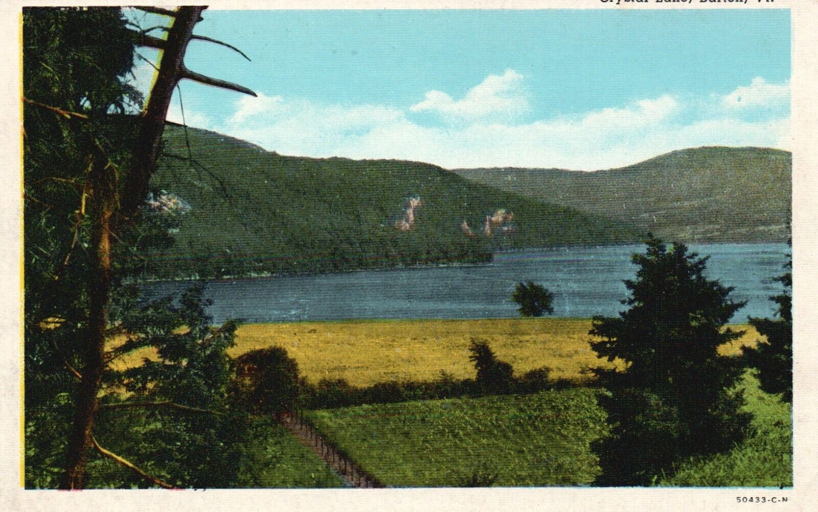 Postcard VT Barton Vermont Crystal Lake Linen Antique Vintage PC f1519