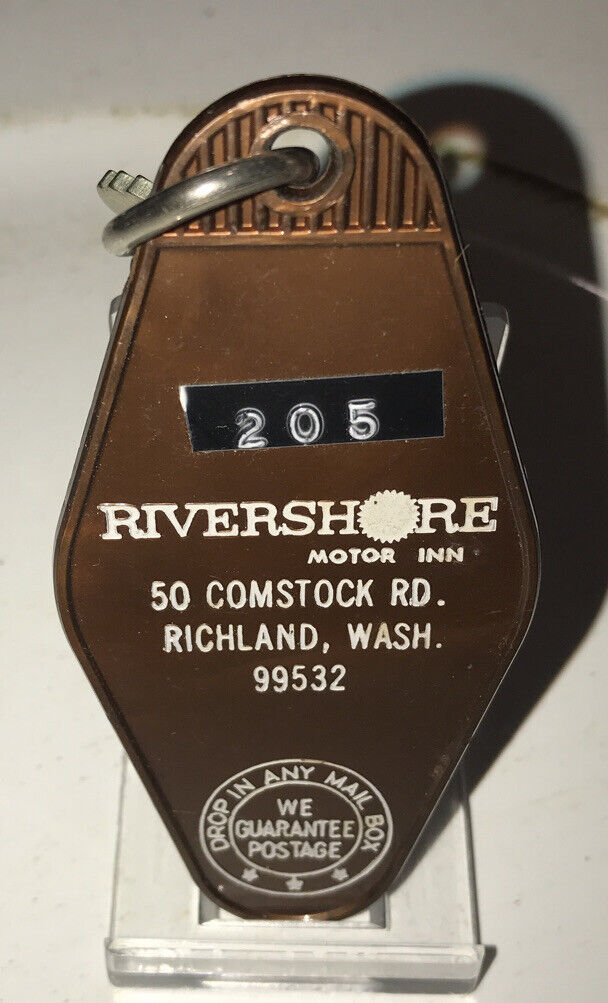 VINTAGE Rivershore Motor Inn/Motel Room Key And Fob Richland, Wash. Rm#205