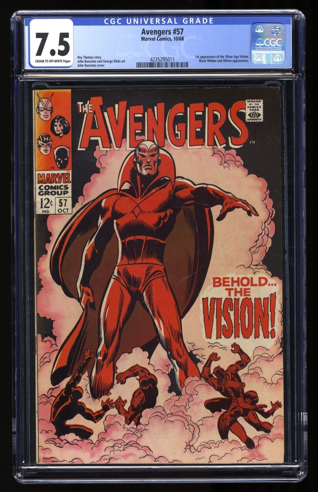 Avengers #57 CGC VF- 7.5 1st Appearance Vision Buscema Cover Marvel 1968