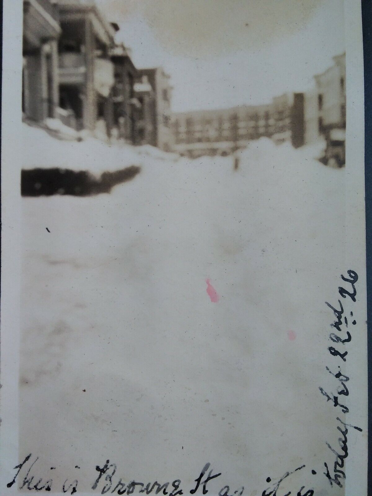 Boston MA Antique Photo Early 1900s Browne St Snow Day 