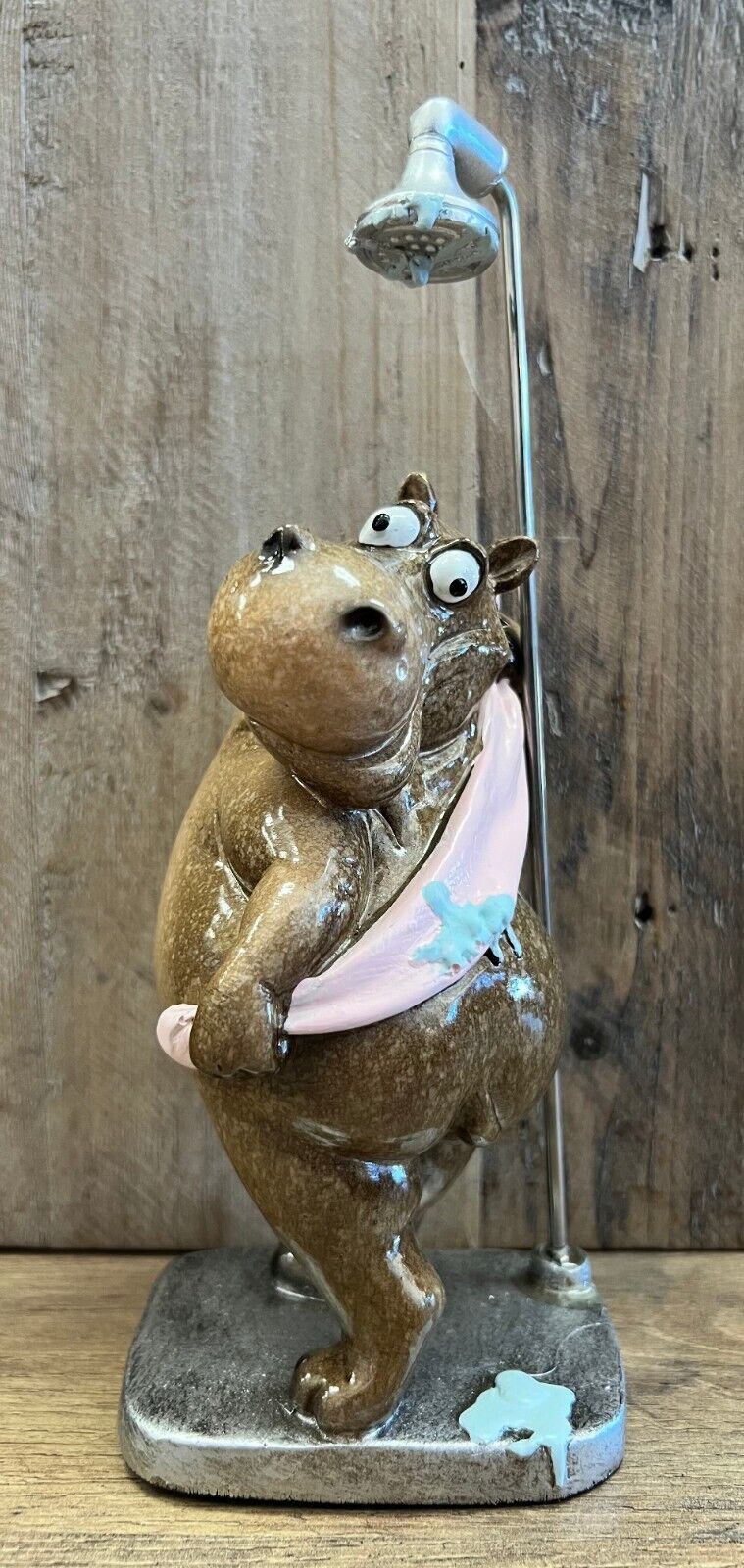 Hippo Showering Resin Figurine 9
