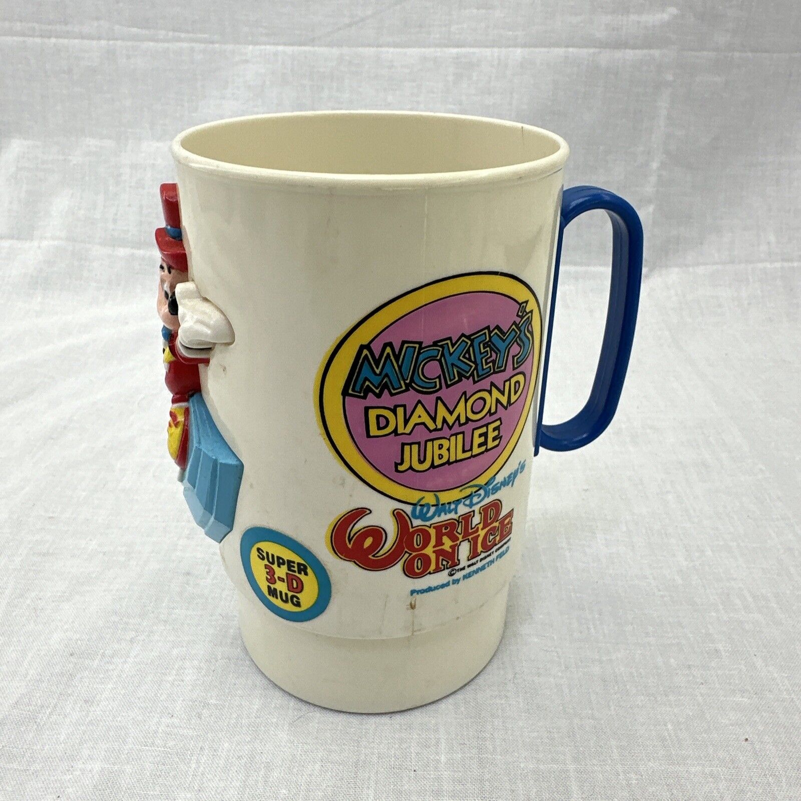 Vintage 1990’s plastic Super3D mug, Mickeys Diamond Jubilee