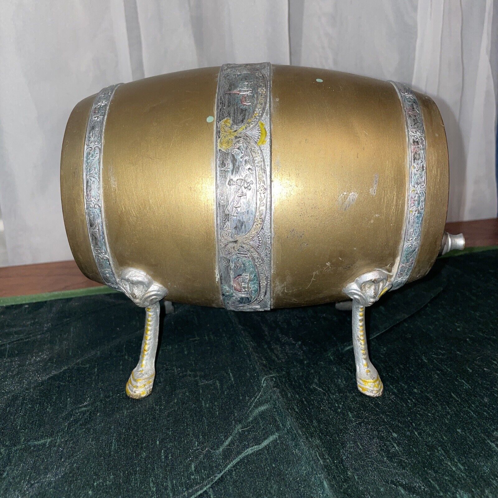 Antique Dutch Metal (Brass) Cask Barrel Keg Decorative bands