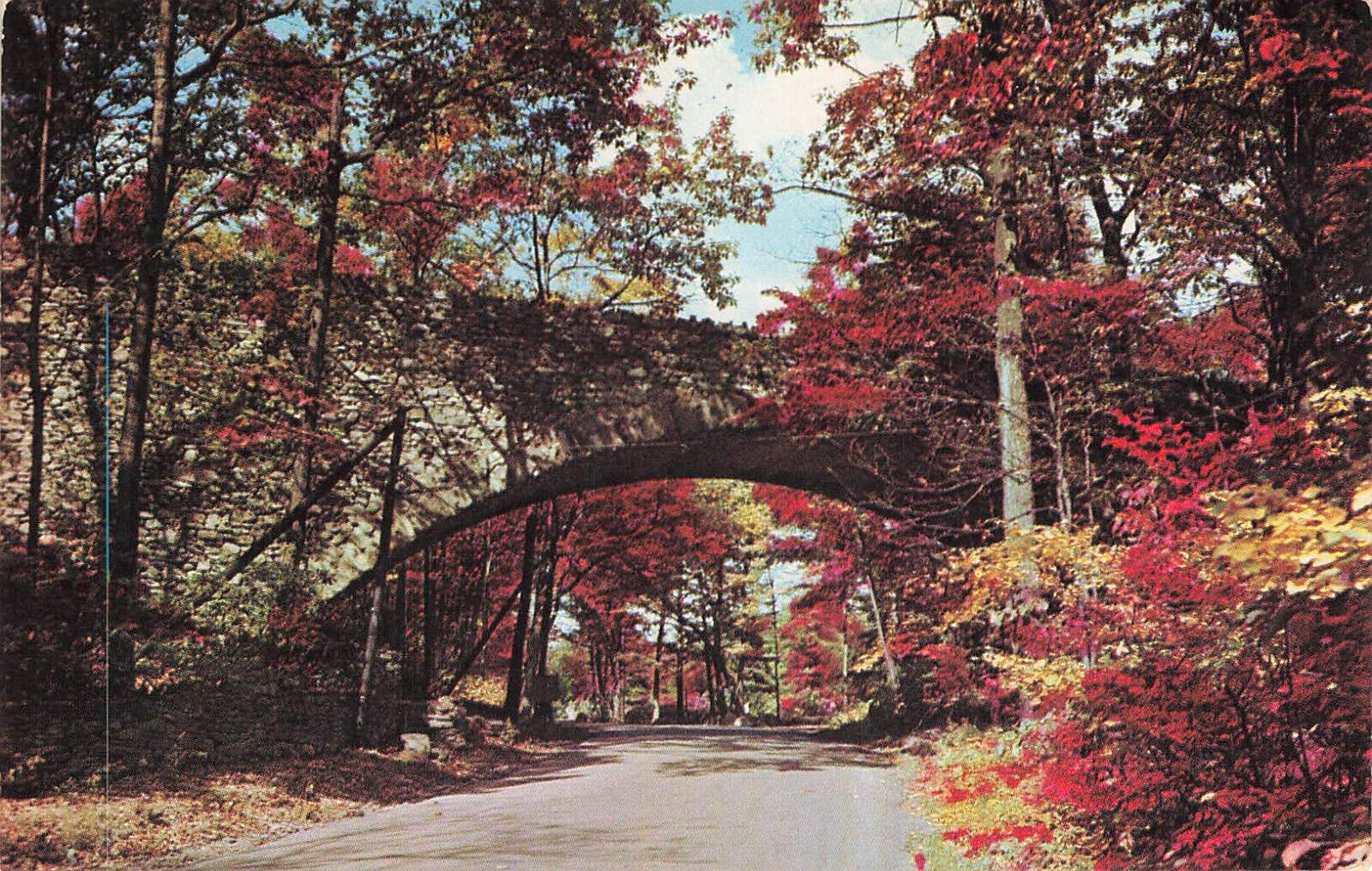 Buck Hills Falls Postcard Pennsylvania Stone Bridge Poconos Mountains Vintage