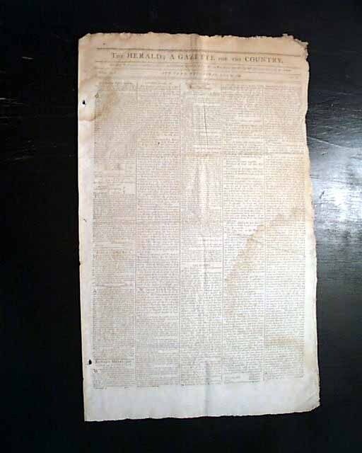 (2) SAMUEL ADAMS ACTS Nice 18th Century Masthead Engraving 1795 Boston Newspaper