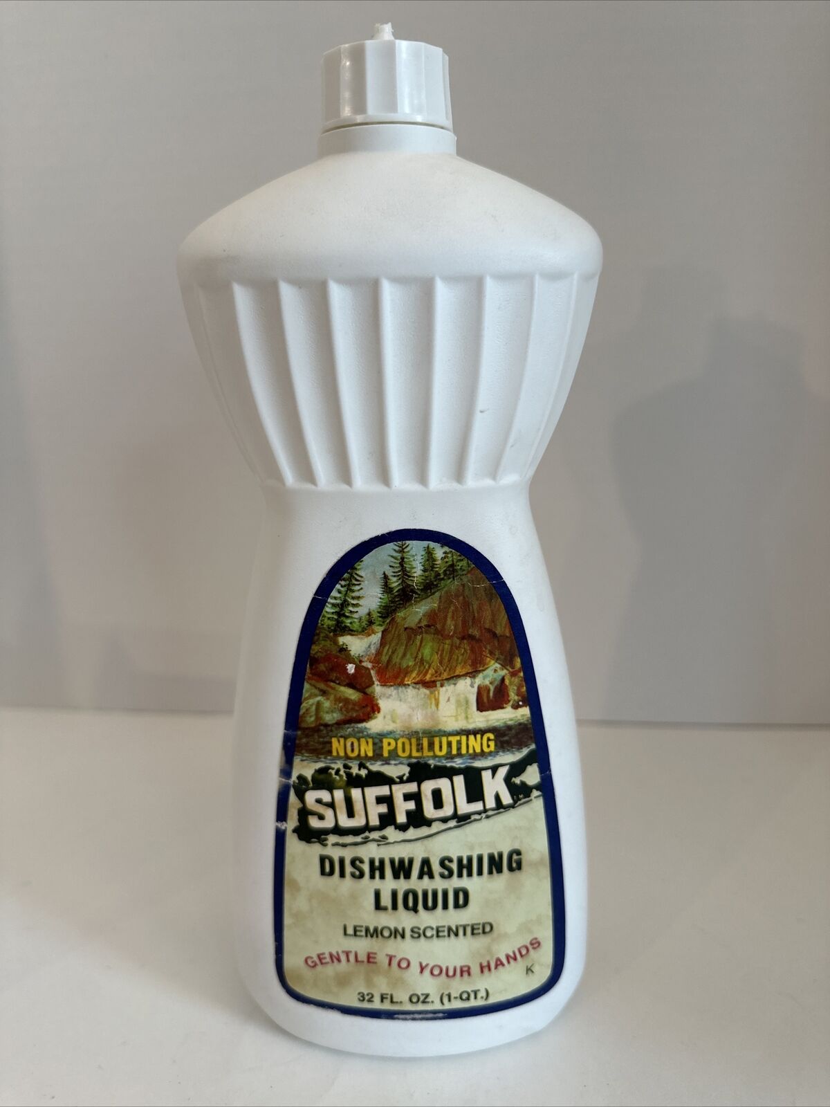 RARE Vintage SUFFOLK Dishwashing Liquid Lemon Scented Detergent - 2” Detergent