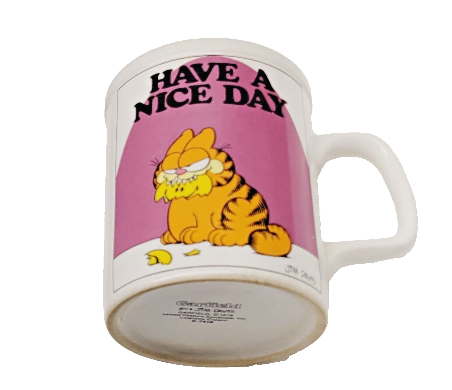 Garfield 70s 1978 Have A Nice Day Coffee Mug Jim Davis Vintage Ceramic Cup