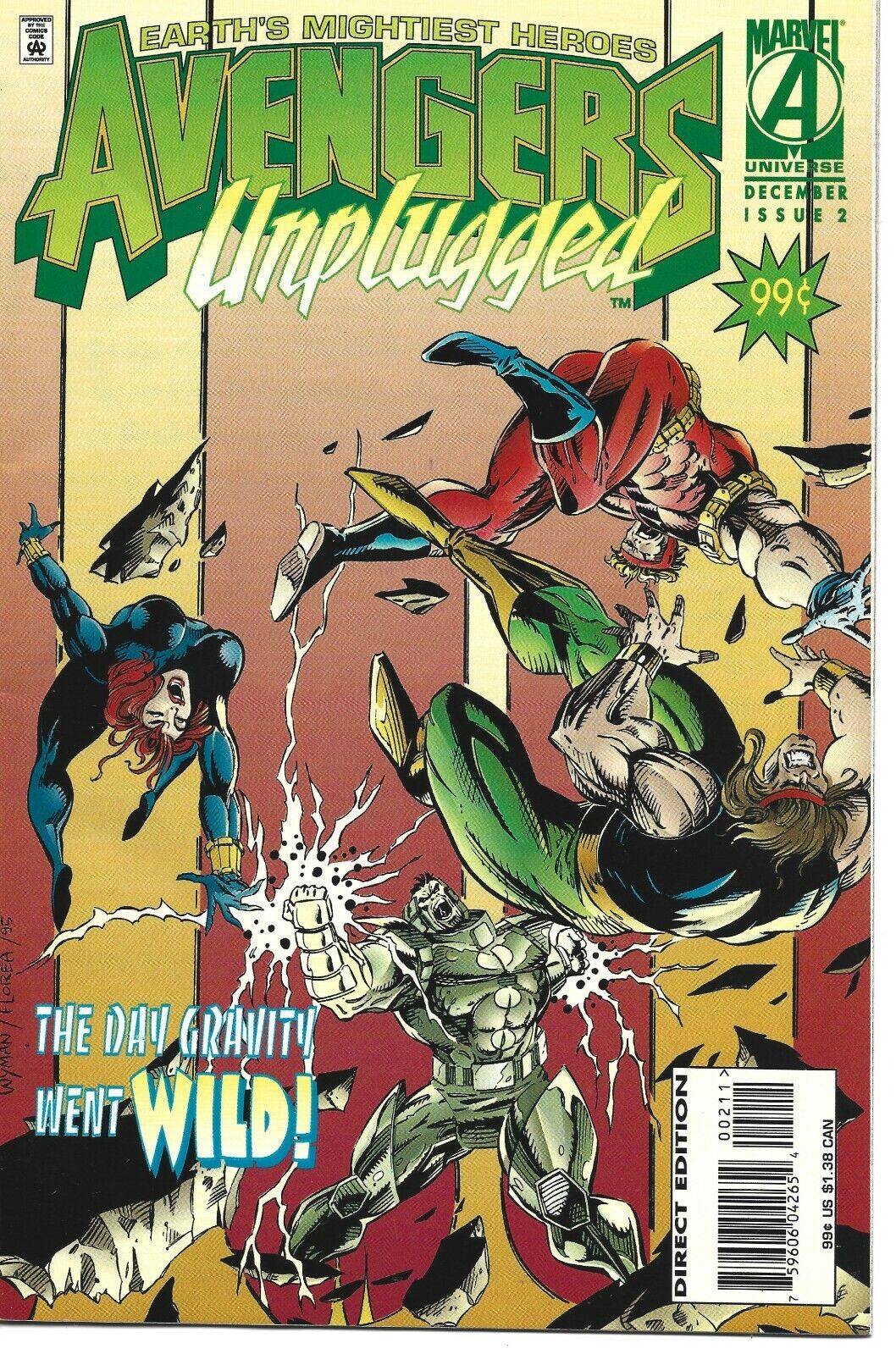 AVENGERS UNPLUGGED #2 MARVEL COMICS 1995 BAGGED AND BOARDED