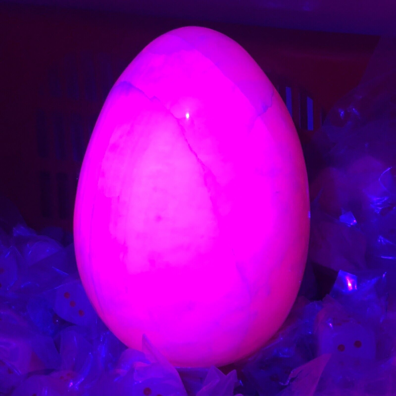 Pink Mangano Calcite Big Egg Healing Crystal Natural Stone