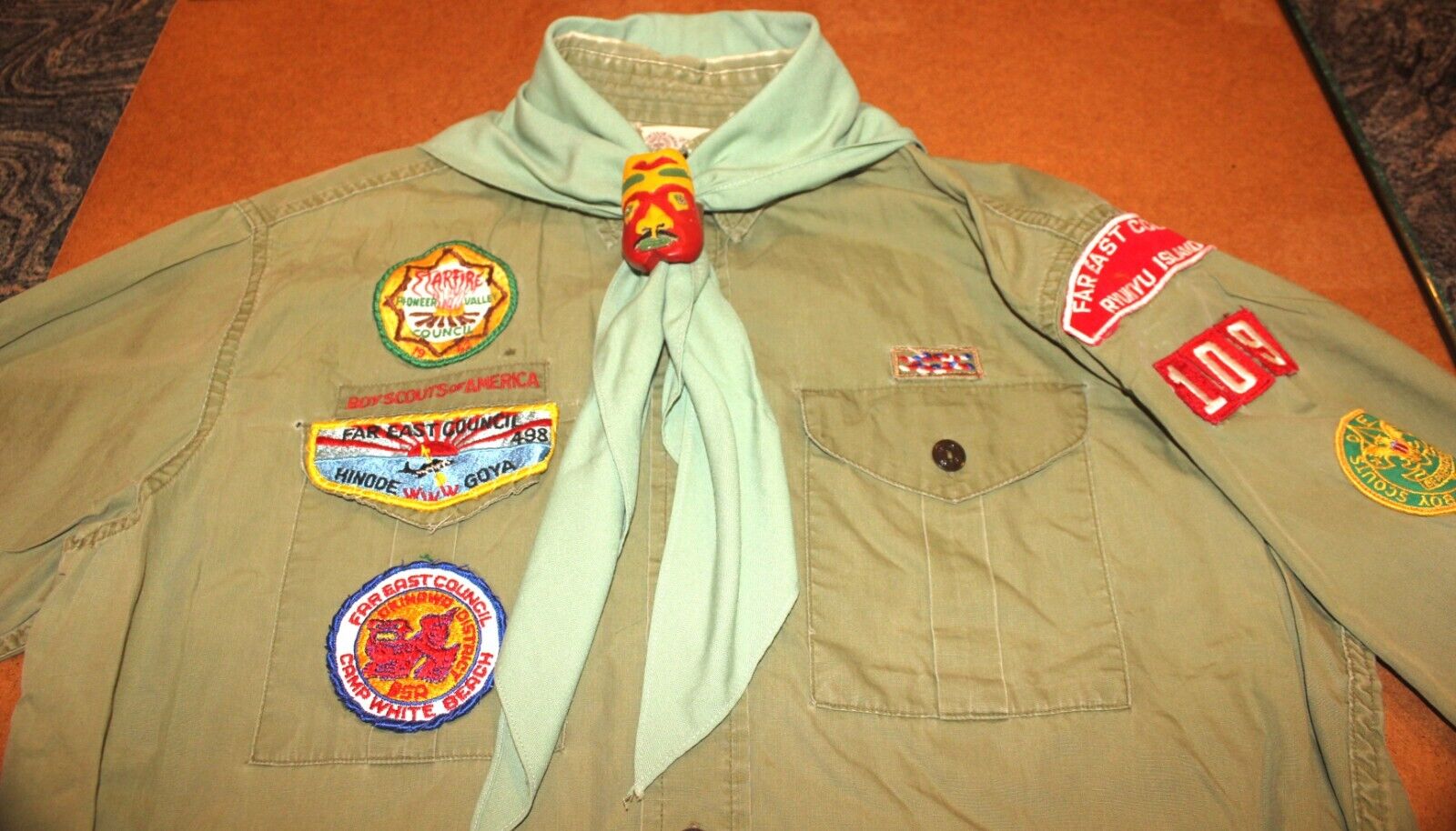 Vintage FAR EAST COUNCIL - RYUKYU ISLANDS OA Hinode Goya 498 R&W Camps Uniform
