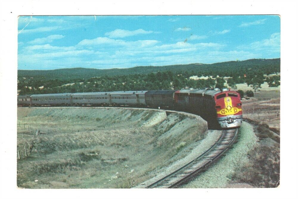 Railroad Postcard:  Santa Fe Streamliner Near Ribera