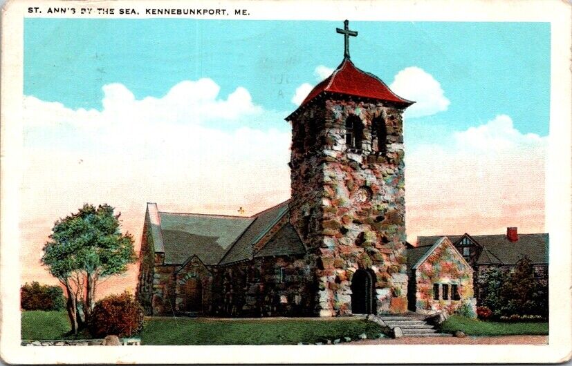 Vintage Postcard Church St. Ann\'s by the Sea Kennebunkport Maine ME 1935    S549