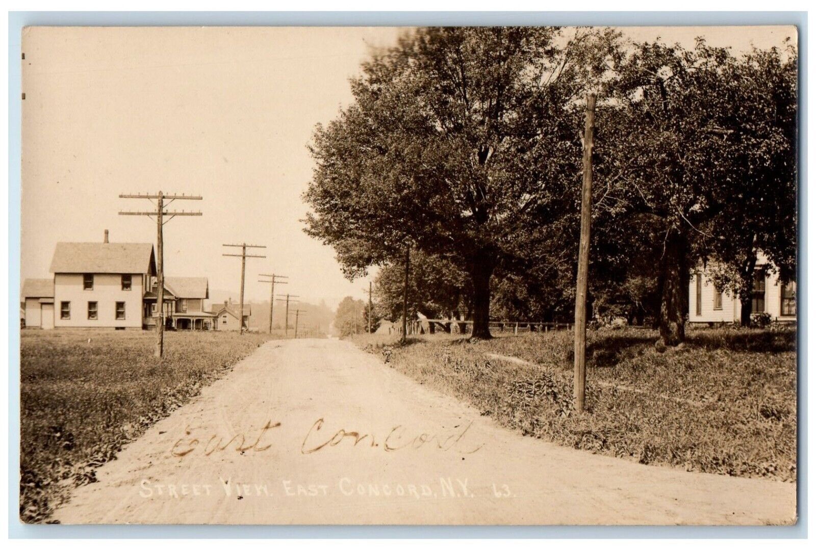c1910\'s Street View Dirt Road East Concord New York NY RPPC Photo Postcard