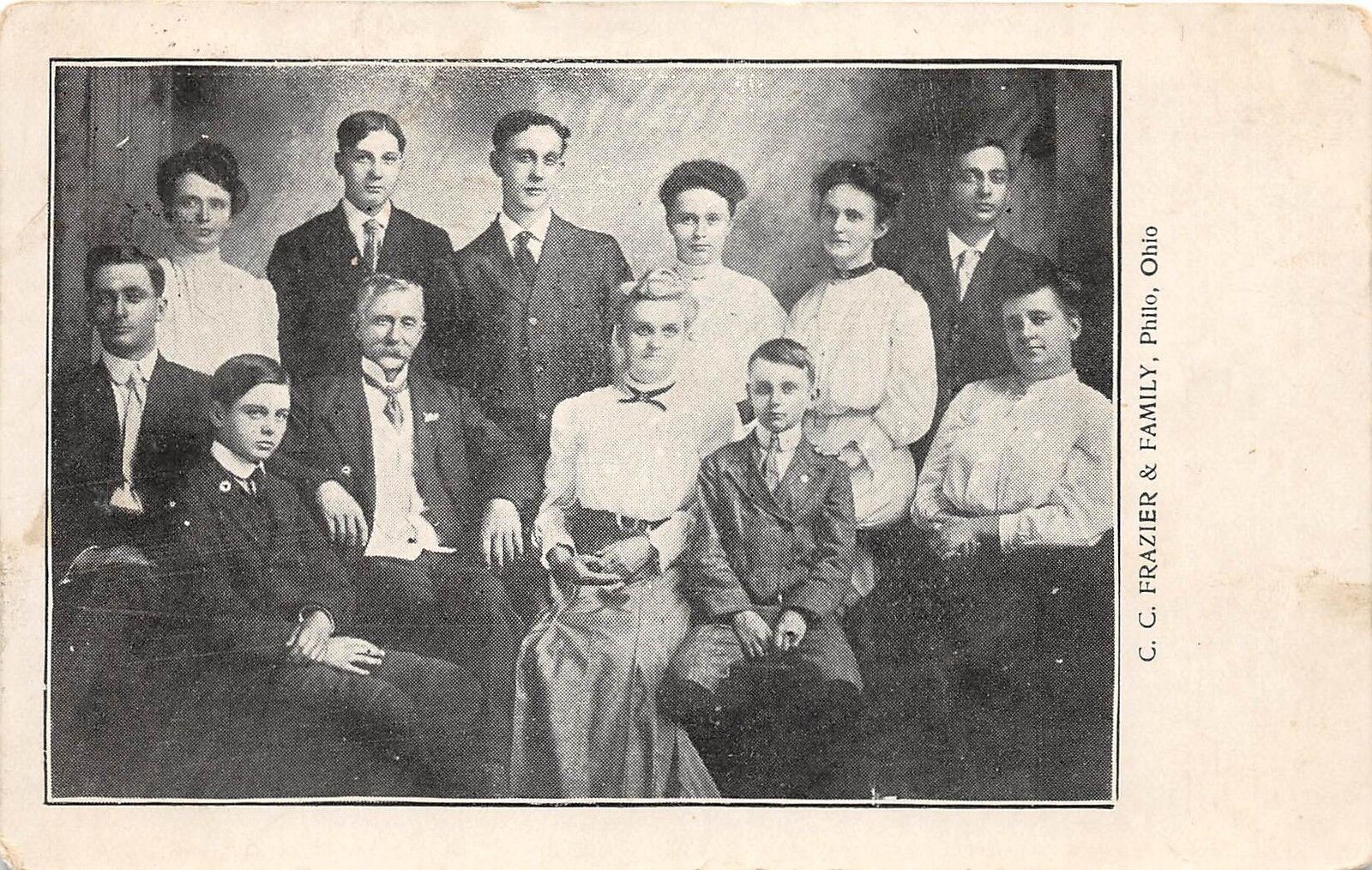 E35/ Philo Ohio Postcard 1907 C.C. Frazier & Family Muskingum County