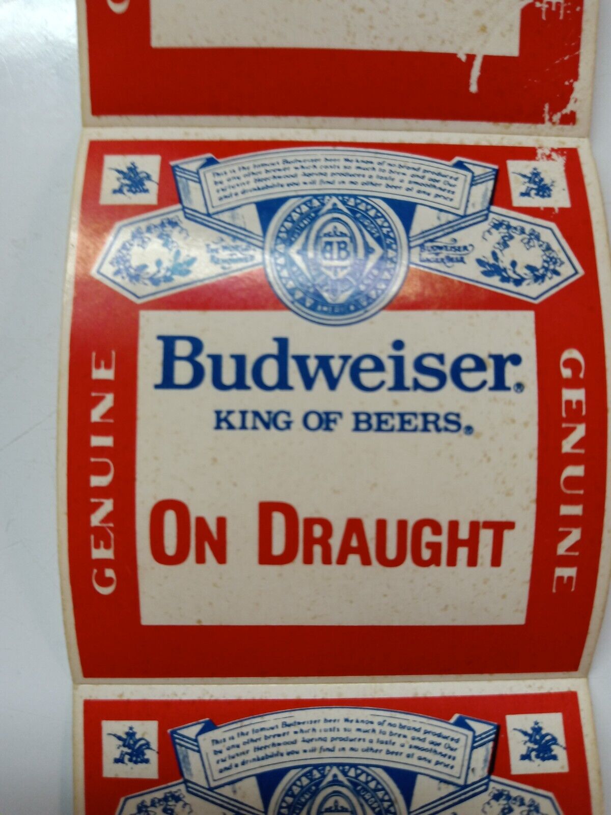 Vintage 1968 Budweiser King Of Beers Stickers 1  3/4 X 1  3/4 inches lot of 4