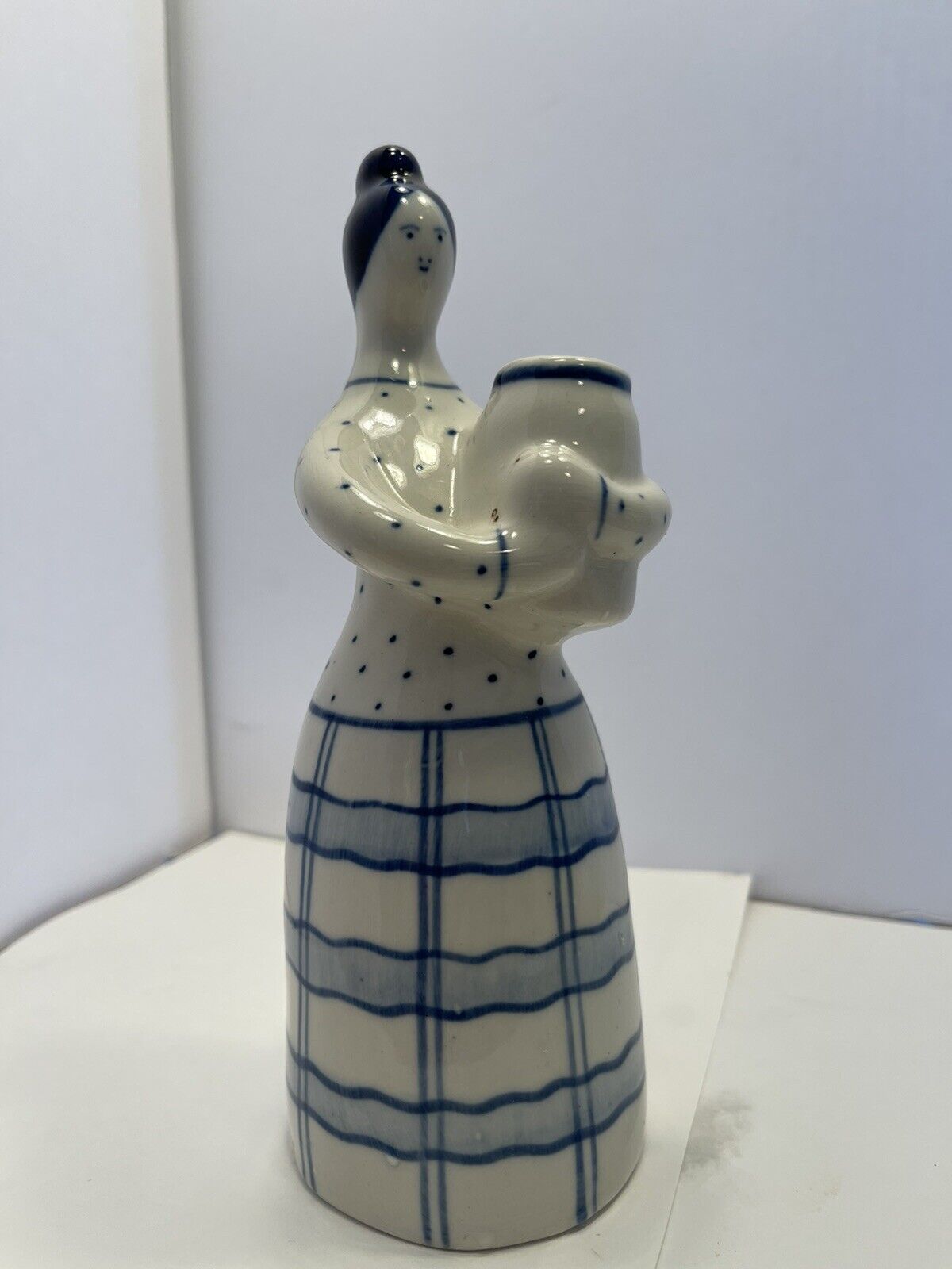 Russian Hand painted Blue And White Ghezel Porcelain