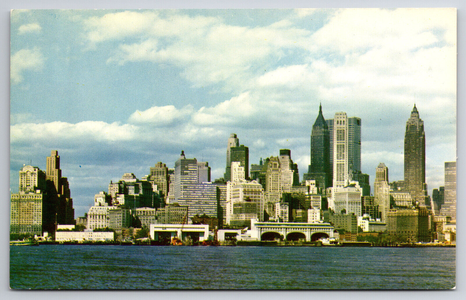 Vintage Postcard Skyline of Lower Manhattan New York City
