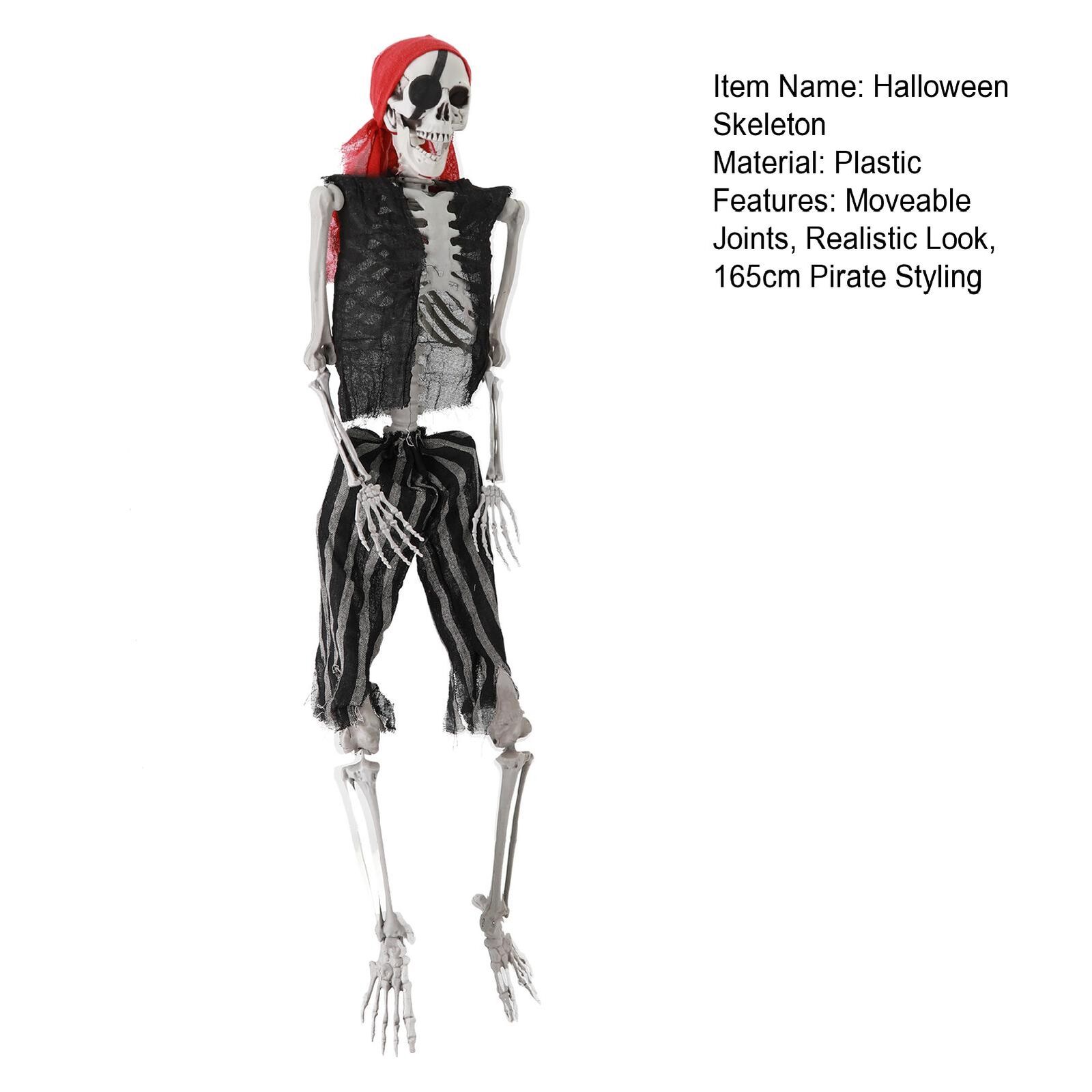 Life Size Imitation Skeleton - Pirate Styling Halloween Pose Skeleton Prop Decor
