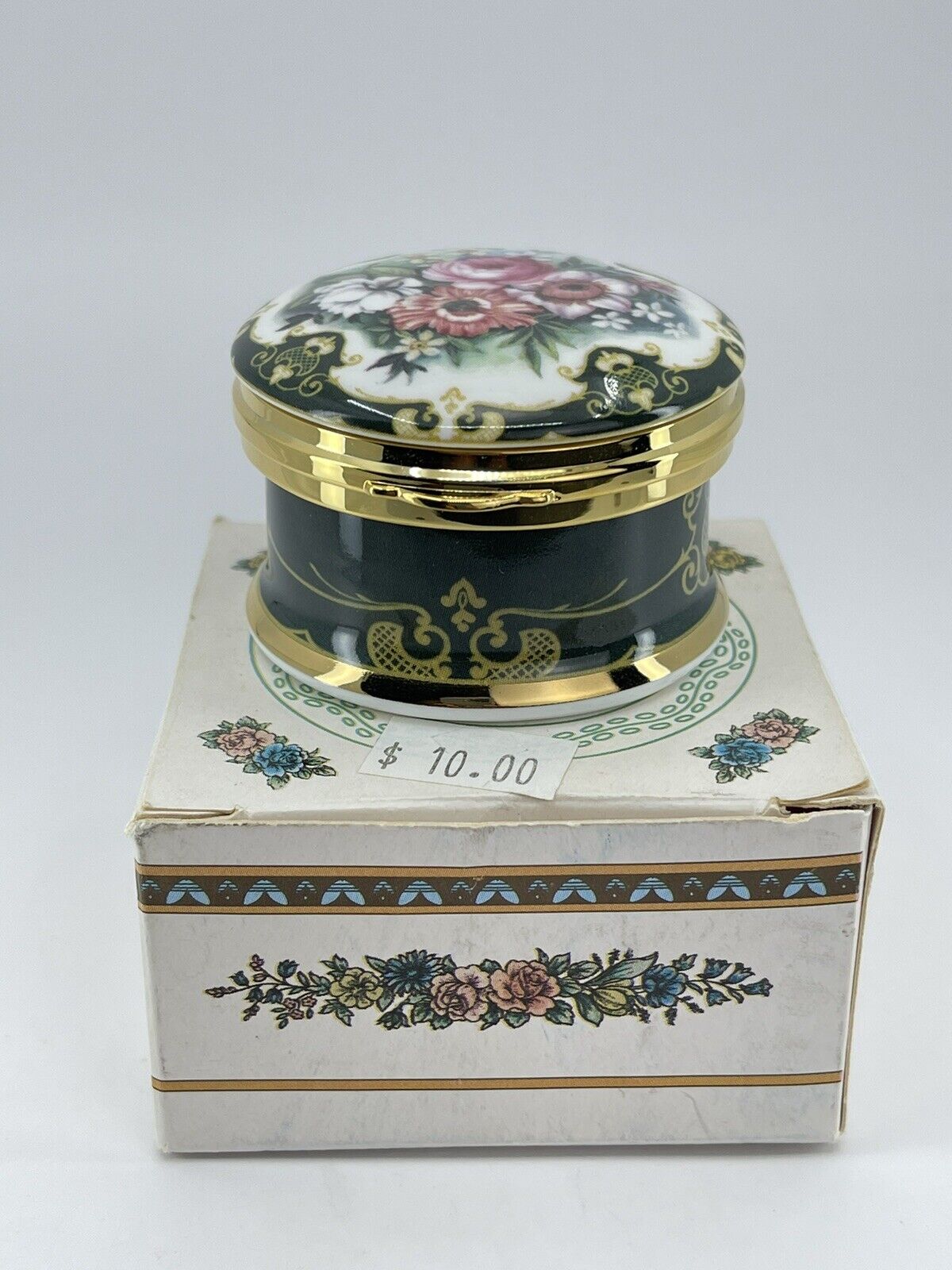 Vintage Falcon China porcelain lidded Trinket box Staffordshire England