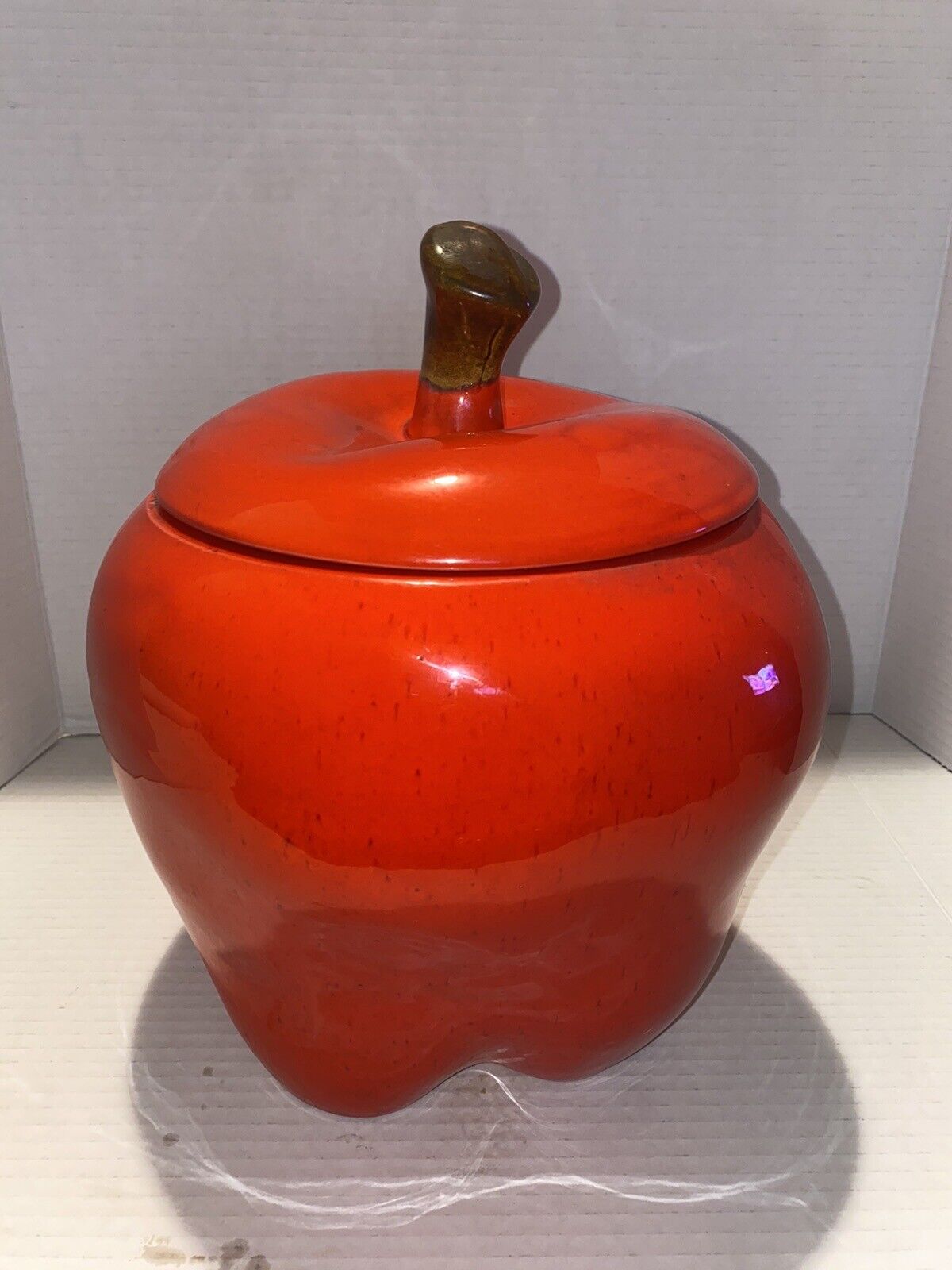 Rare Vtg Large Red Apple Cookie Jar by Doranne of California J 111 USA MADE 