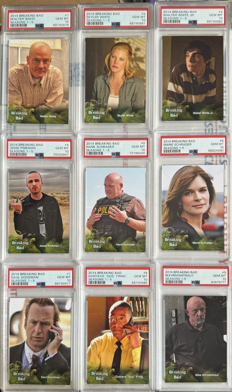 2014 Breaking Bad Seasons 1-5 Complete PSA 10 Set Character Cards Cryptozoic
