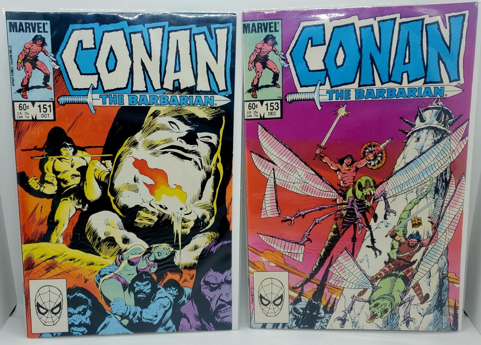 Vintage LOT of 2 Conan the Barbarian #151 & #153 (Marvel, 1974) 1st Print 🔥