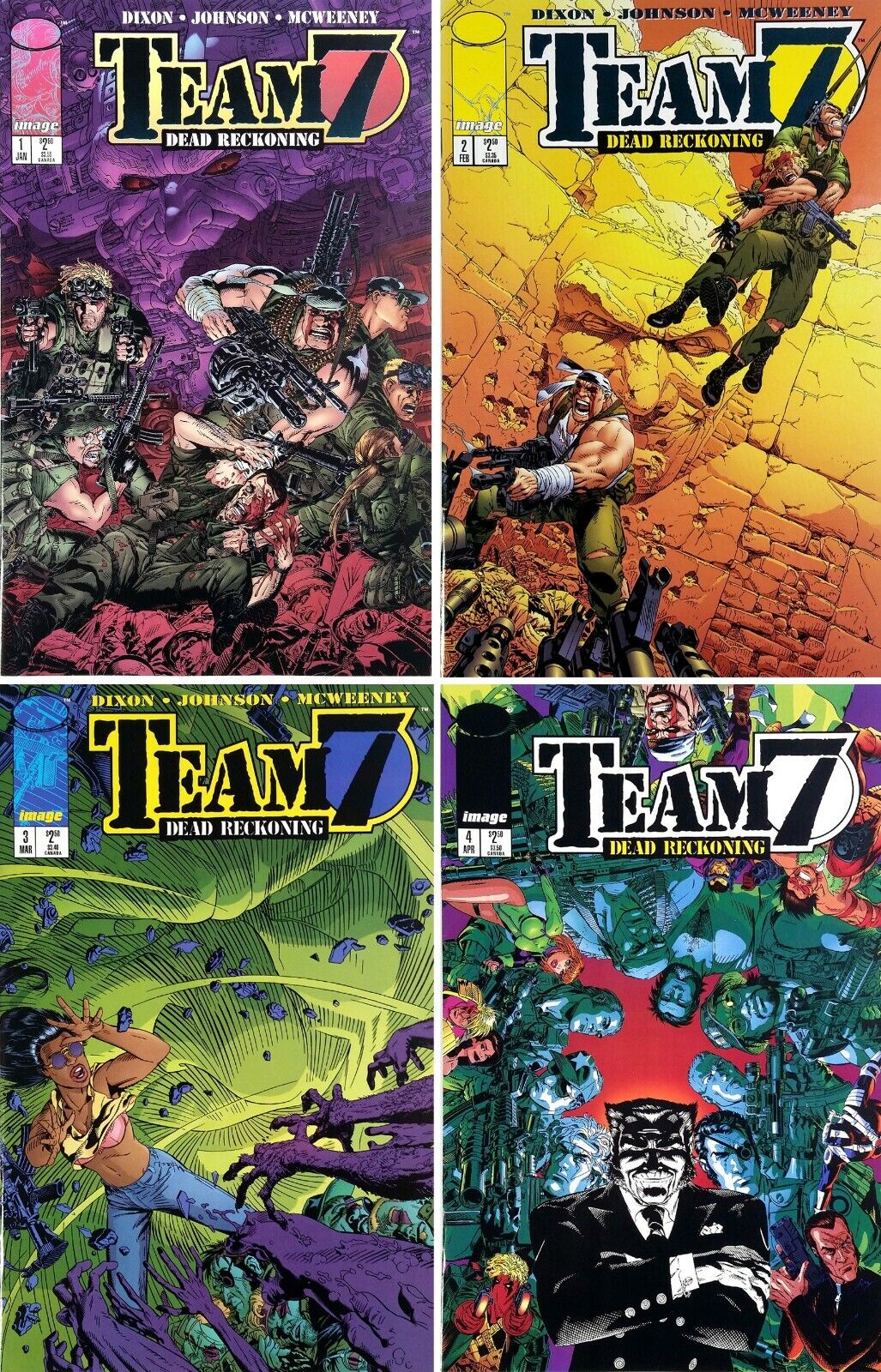 Team 7  #1 - #4 Dead Reckoning (1996) Image Comics  Set of 4