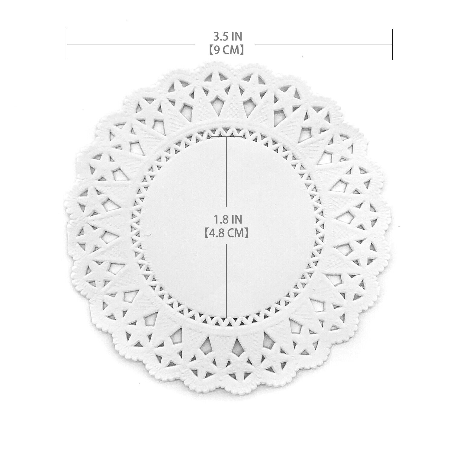 5MLGgoods 250 Pack Paper Doilies, 3.5 to 6.5 In White Lace Round assorted sizes