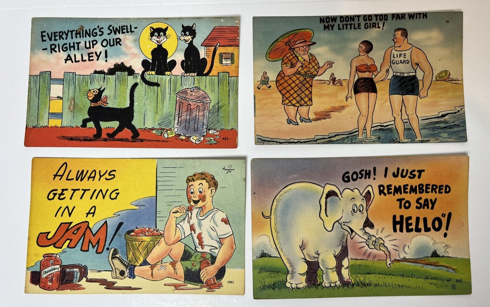 Vintage 1950's Comic Humor Postcards - Set of 4
