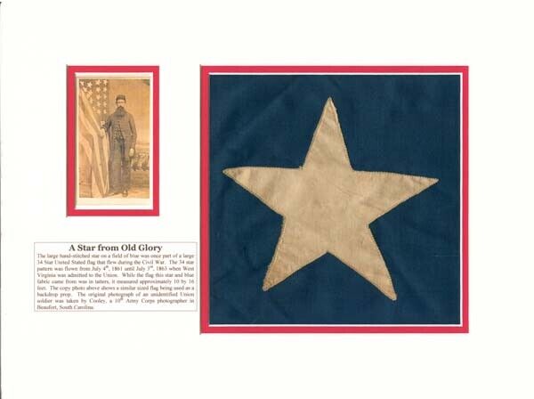 A Star from Old Glory Flag Relic - Civil War