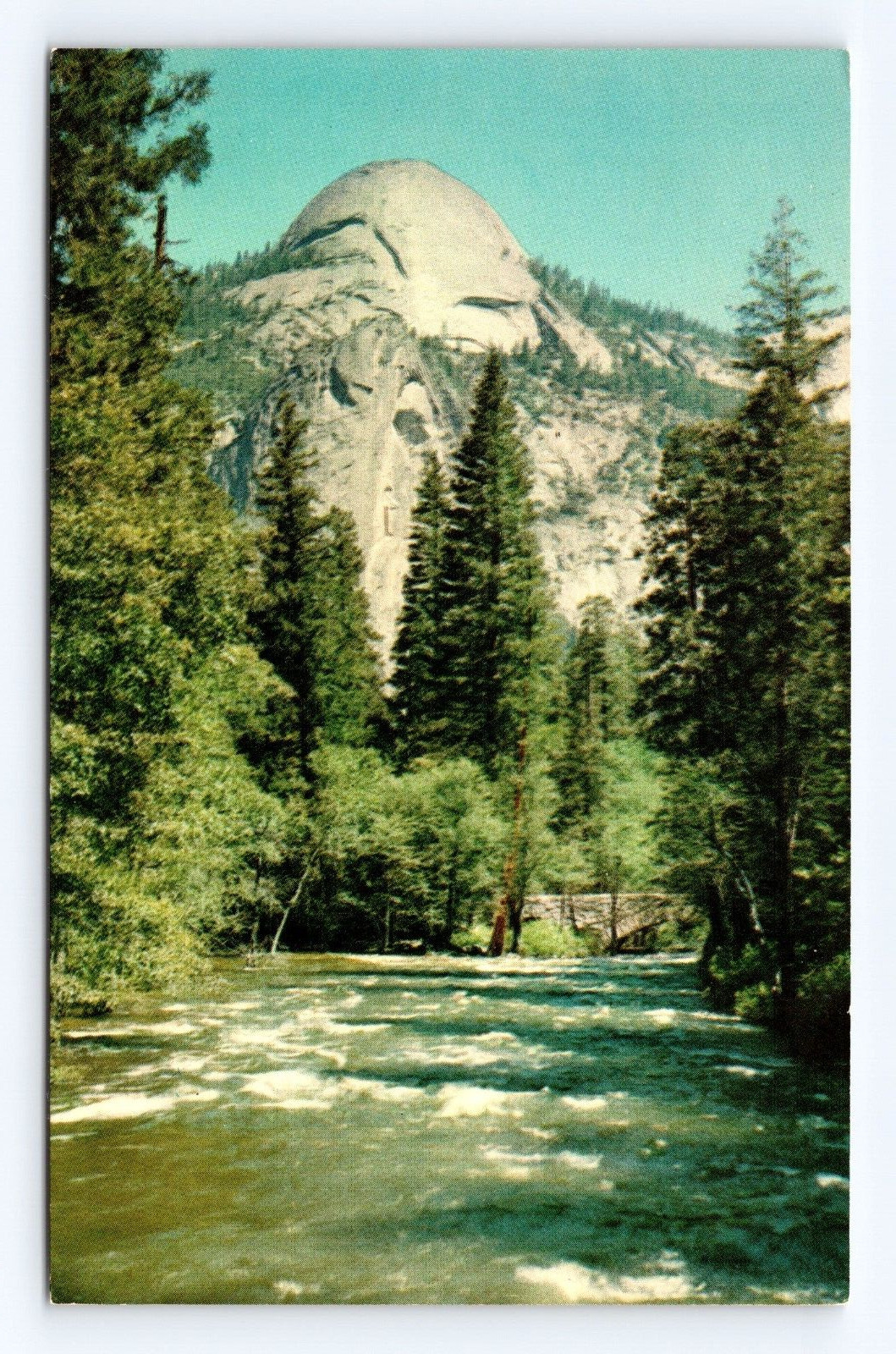 Old Postcard Yosemite National Park California. North Dome Merced River 1966