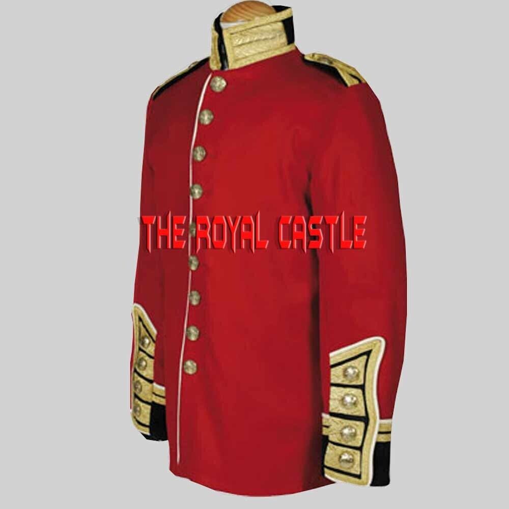 New Men\'s Red British Queen Guard Jacket Civil War Men Wool Coat Fast Shipping