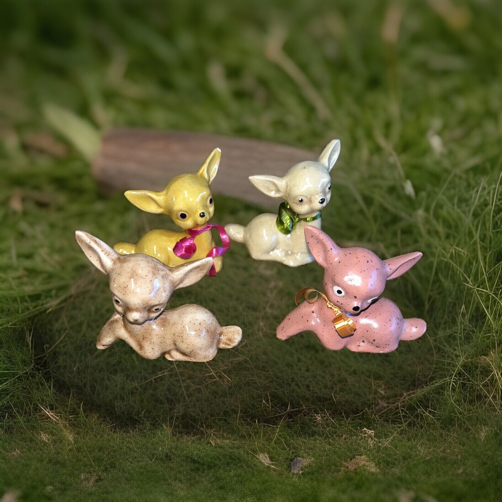 Vintage Porcelain Mini/Small Deer Figurines Lot Of 4