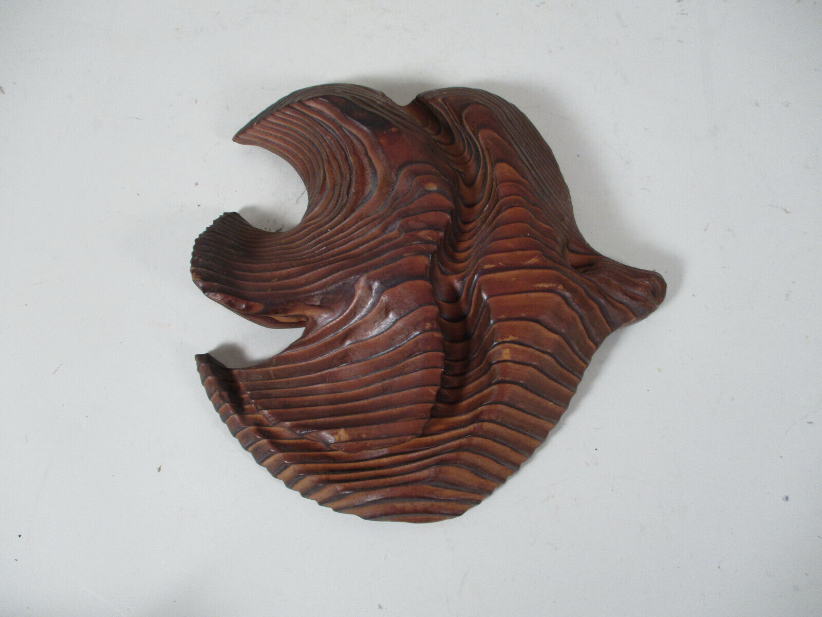 Vintage MCM Witco Style Angel Fish Wood Carved Tropical Tiki Wall Hanging