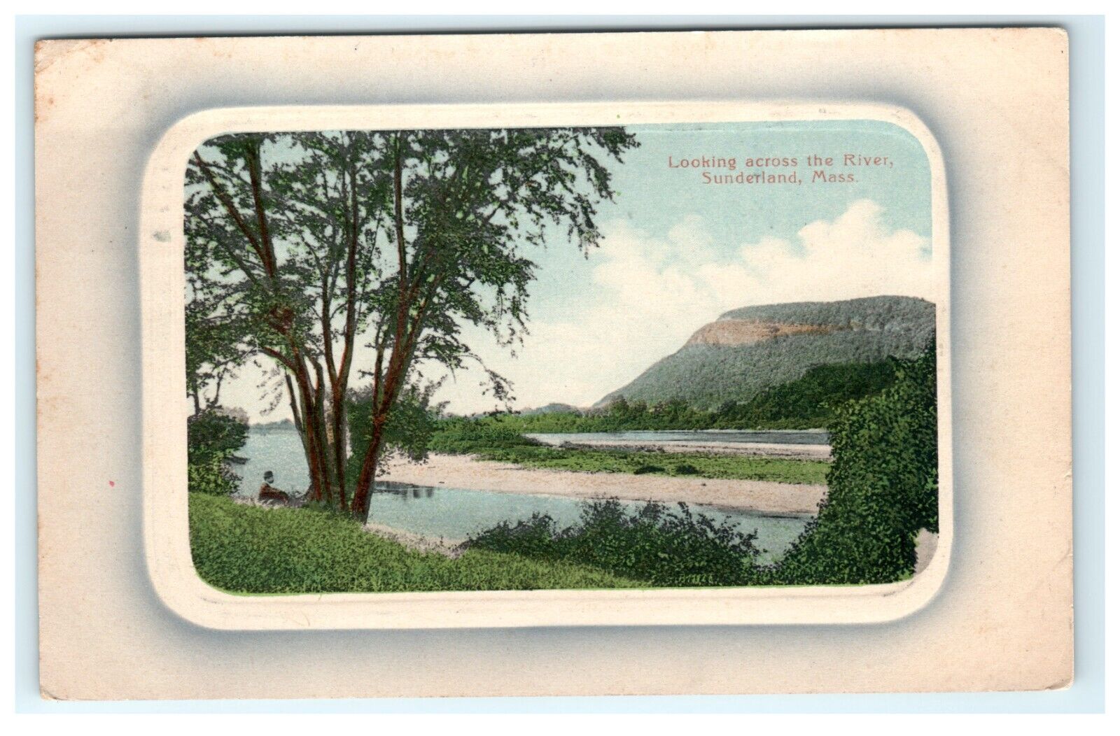 1911 Looking Across the River Sunderland MA Massachusetts Postcard View