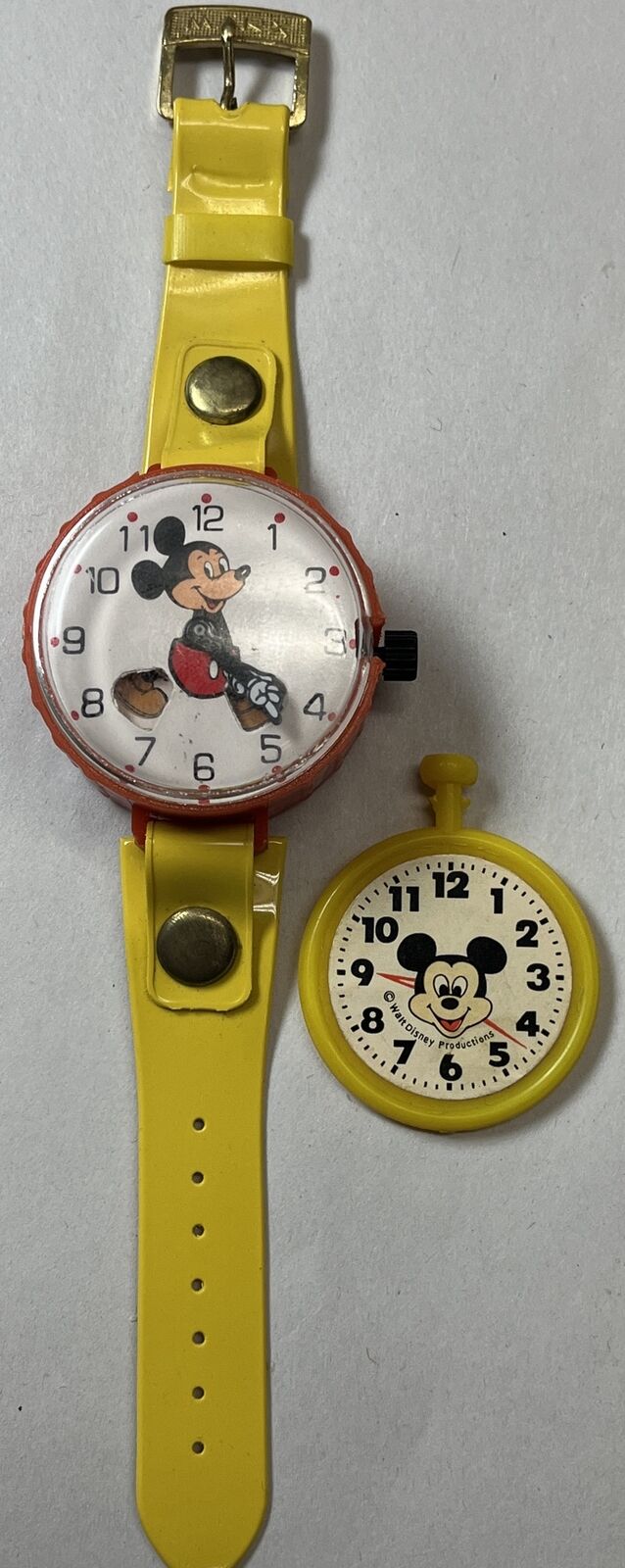 Vintage 1973 Marx Toys Mickey Mouse Wrist Watch Walt Disney Plastic Works
