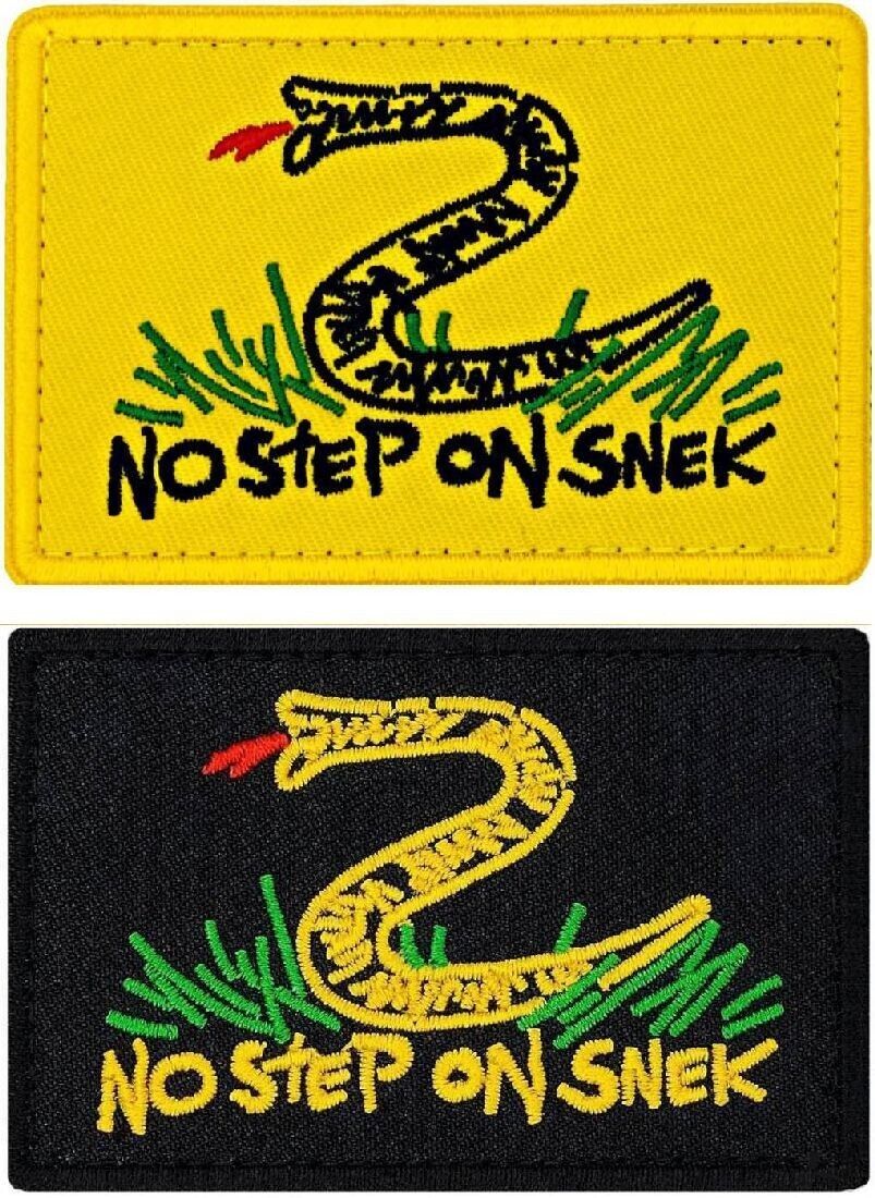 No Step on Snek Embroidered Morale Patch  | 2PC  HOOK BACKING 3