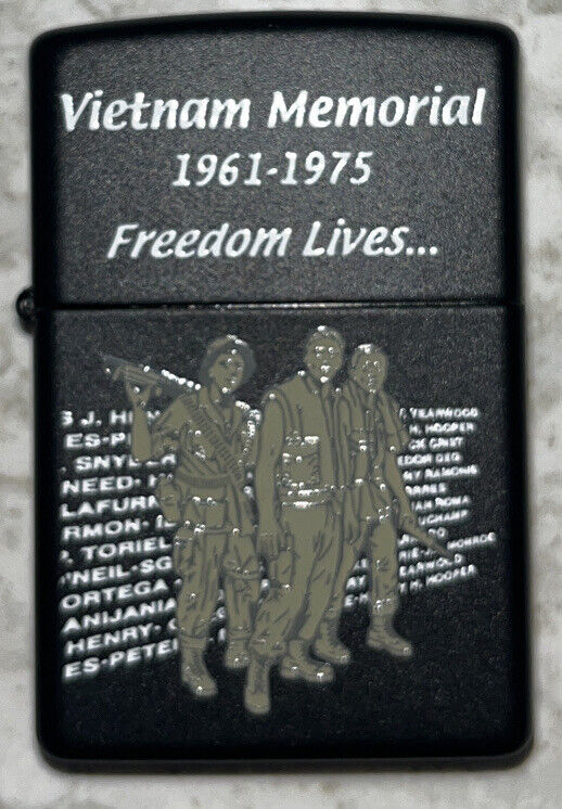 VIETNAM MEMORIAL 1961-1975 FREEDOM LIVES ZIPPO UNFIRED