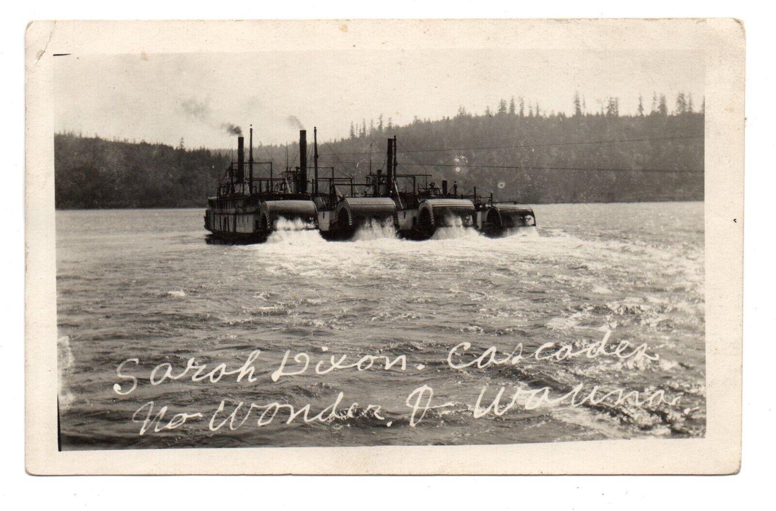 RPPC postcard SHAVER TRANSPORTATION Portland Oregon STERNWHEELER STEAMERS 1910s