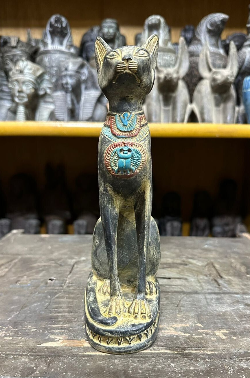 UNIQUE ANCIENT EGYPTIAN ANTIQUES Statue Goddess Bastet Cat Bast Egyptian BC