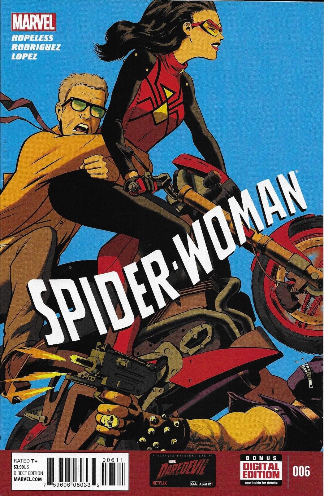 Spider-Woman Comic 6 Cover A First Print 2015 Dennis Hopeless Rodriguez Lopez