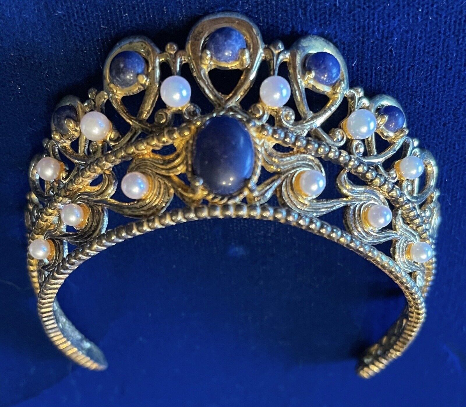 Vintage Franklin Mint Alexandra Feodorovna Doll Tiara/Crown, Brooch, Fan, Case