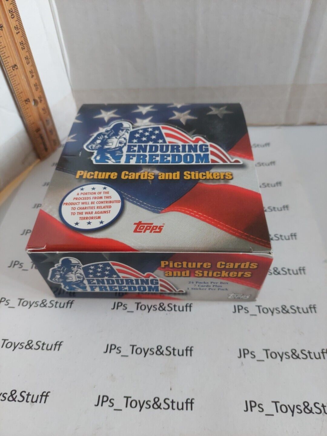 2001 Topps Enduring Freedom Cards & Stickers Sealed lot of 24 Packs In Box