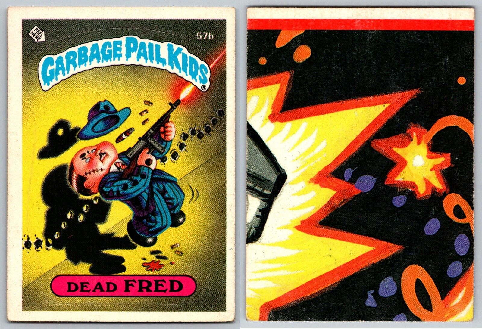 1985 Topps Garbage Pail Kids GPK Series 2 OS2 Dead FRED 57b LM Puzzle Glossy
