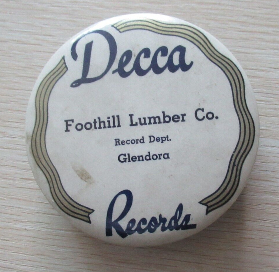 VINTAGE DECCA RECORDS RECORD CLEANING BRUSH / PAD FOOTHILL LUMBER GLENDORA